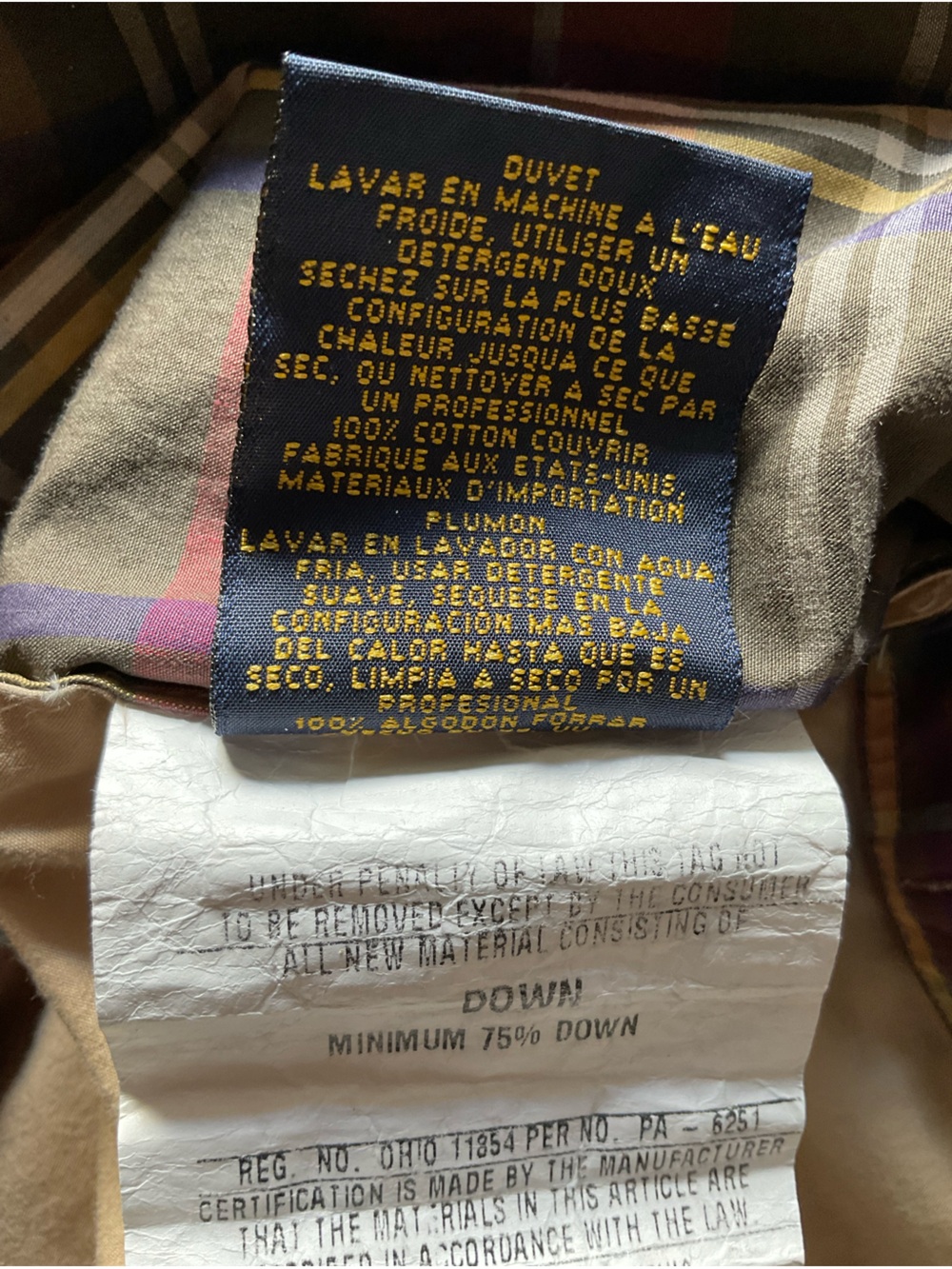Vintage Polo Ralph Lauren Home Plaid Down Reversible Comforter Full/Queen - Picture 11 of 13